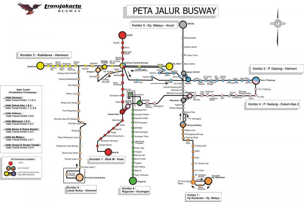 Jakarta autobus mapa