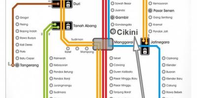 Mapa Jakarta tren geltokia